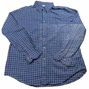 Brooks Brothers Flannel‎ Shirt Mens L Blue Regent Check Button Down Casual EUC
